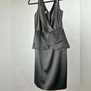 London Times Black Satin Cocktail‎ Dress Women’s Size 6